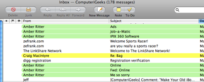 Color Coded Apple Mail example